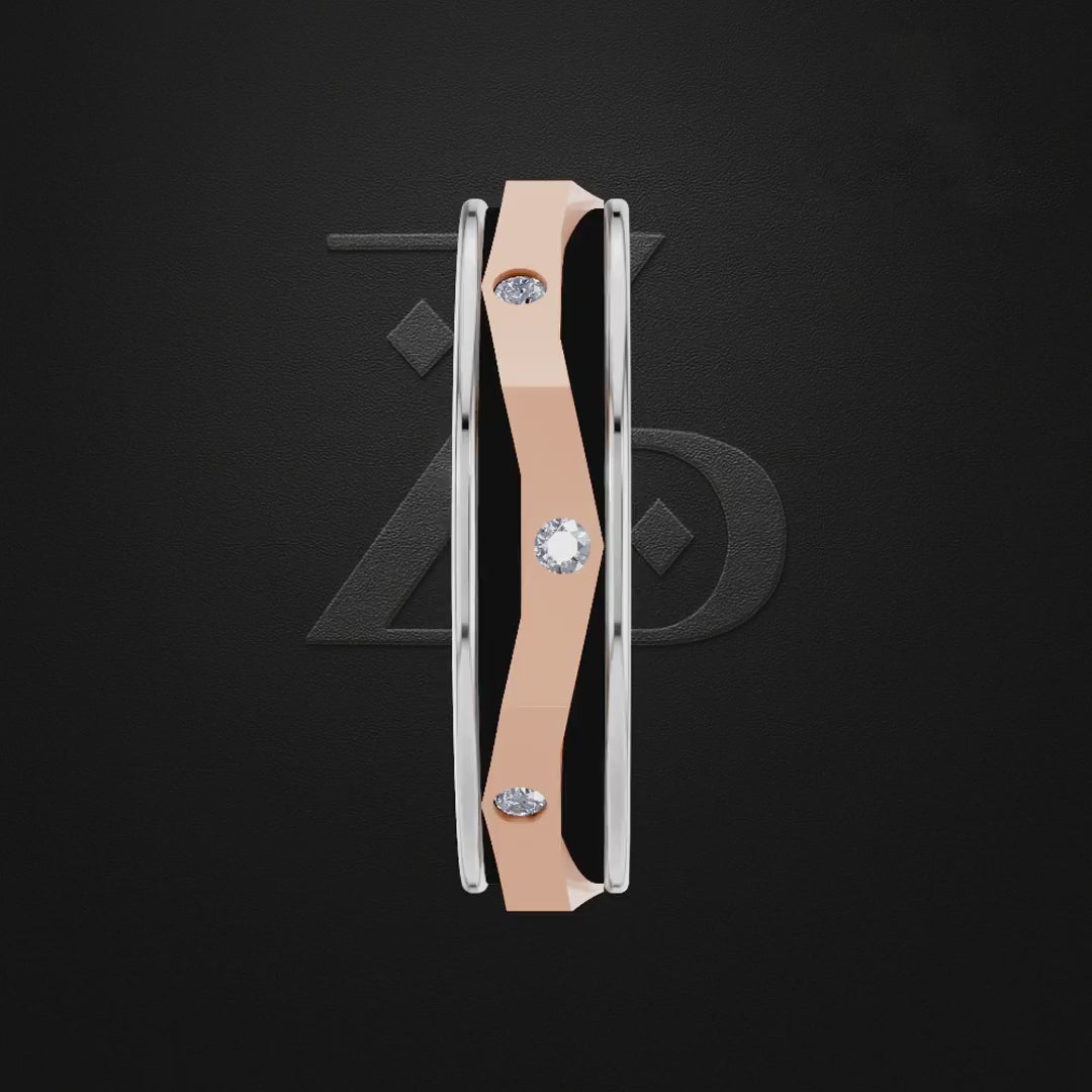 Platinum And Rose Gold Wedding Band