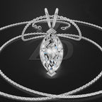Marquise Laboratory Grown Diamond Pendant Necklace 9kt Gold