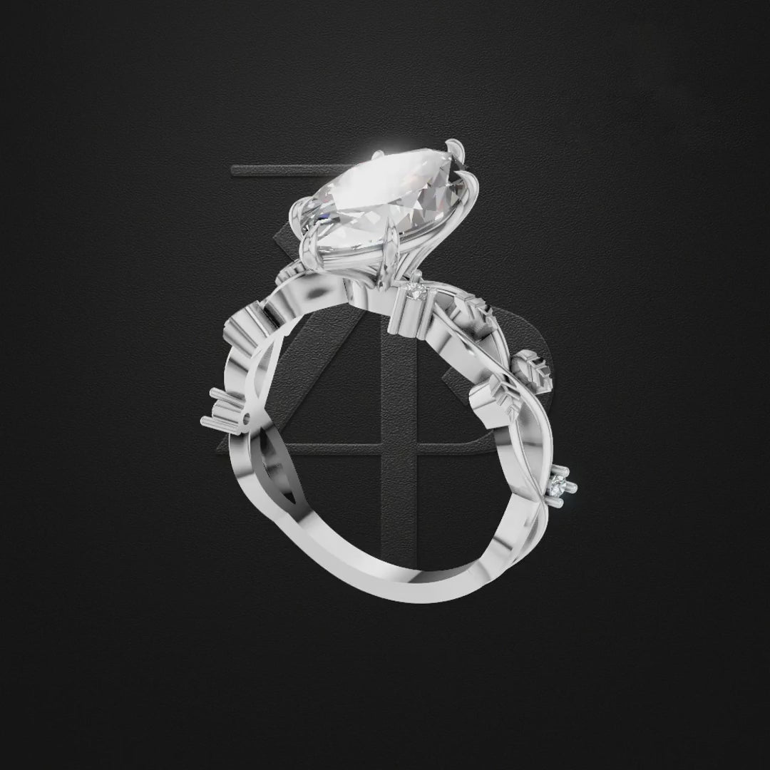 3 Carat Marquise Laboratory Grown Diamond Ring