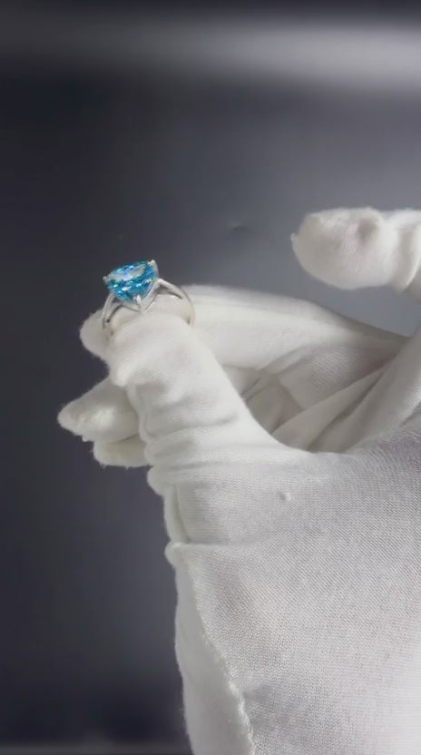 4 Carat Heart Shape Fancy Blue Lab Grown Diamond Engagement Ring