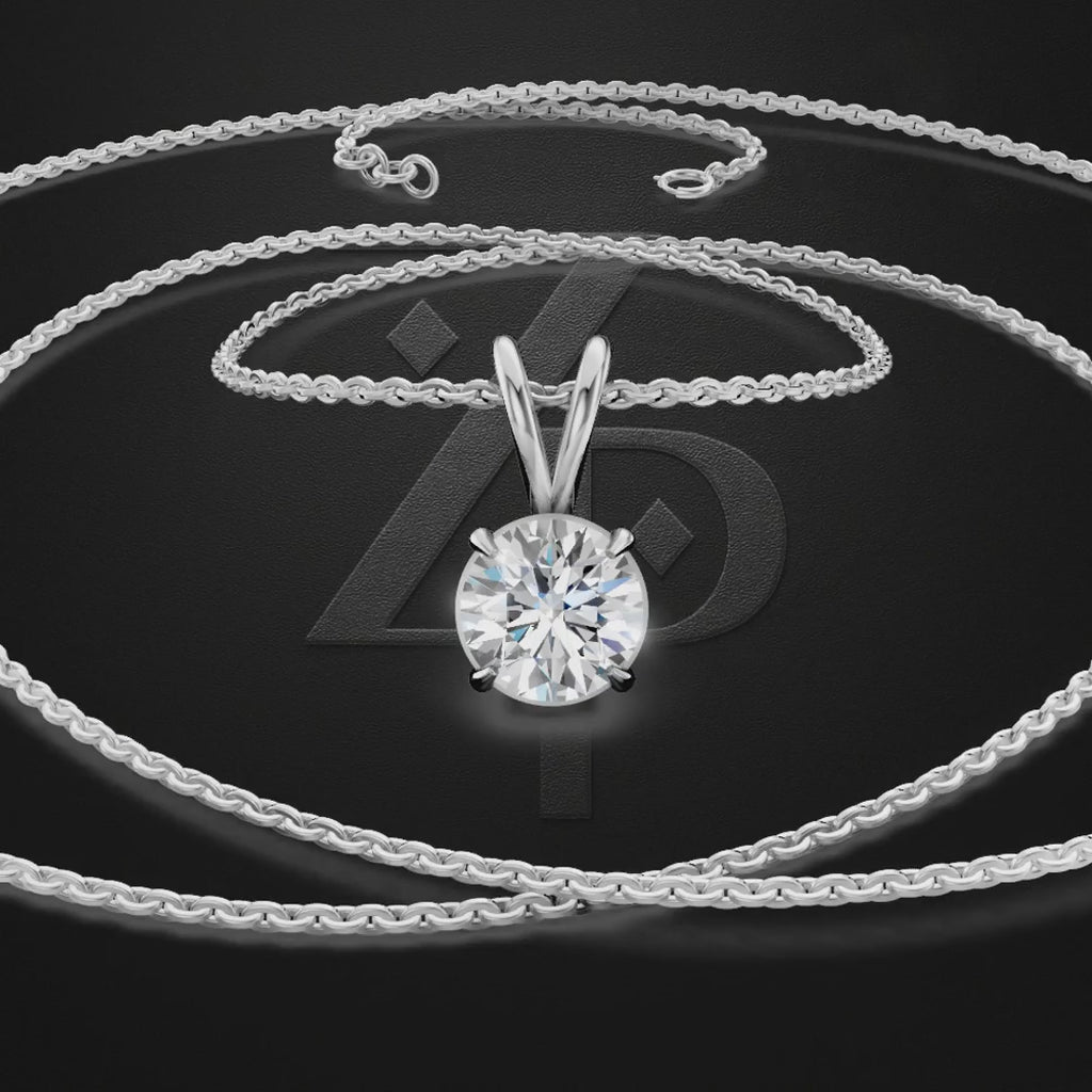 Round Moissanite Pendant Necklace