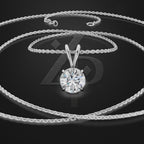 Round Moissanite Pendant Necklace