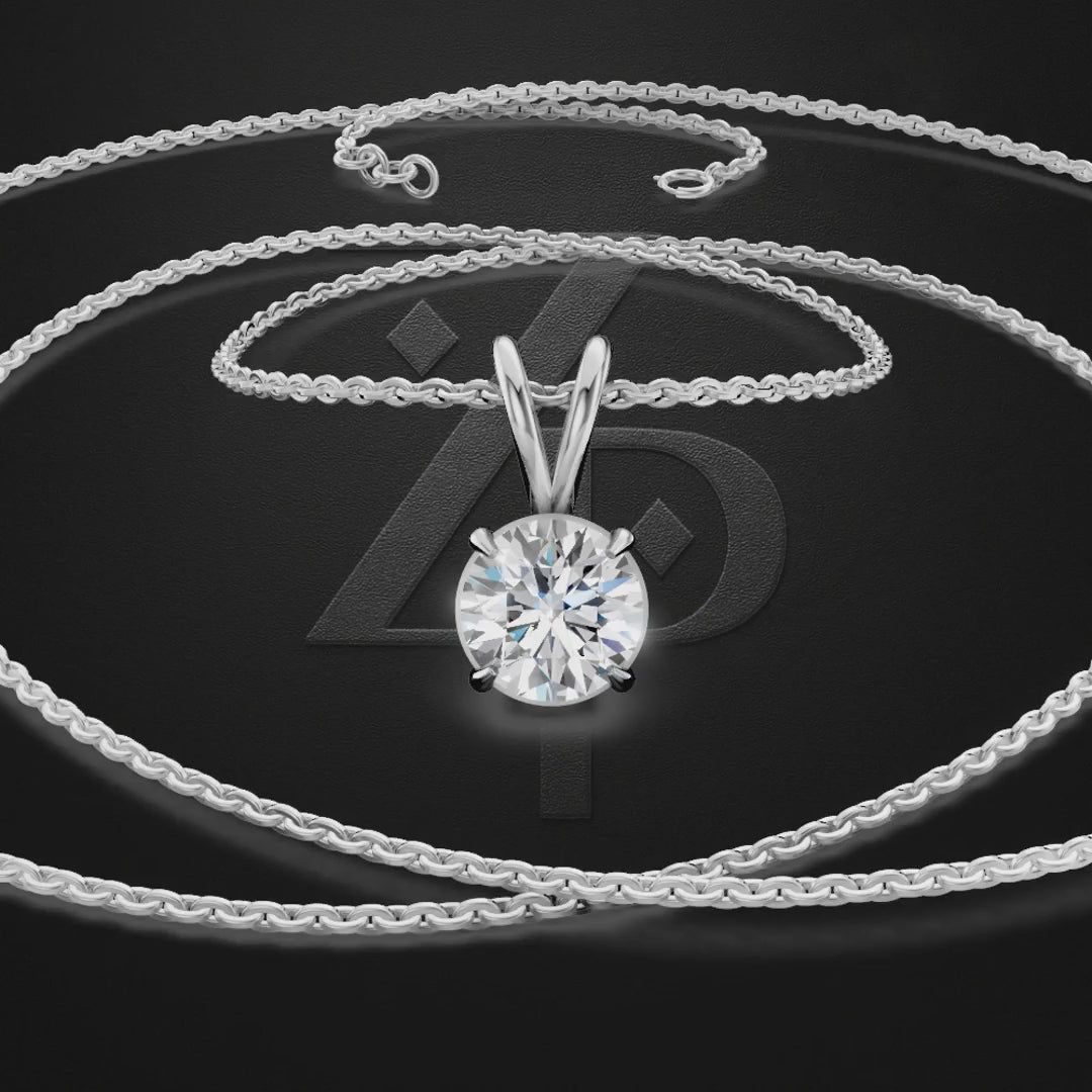 Round Moissanite Pendant Necklace