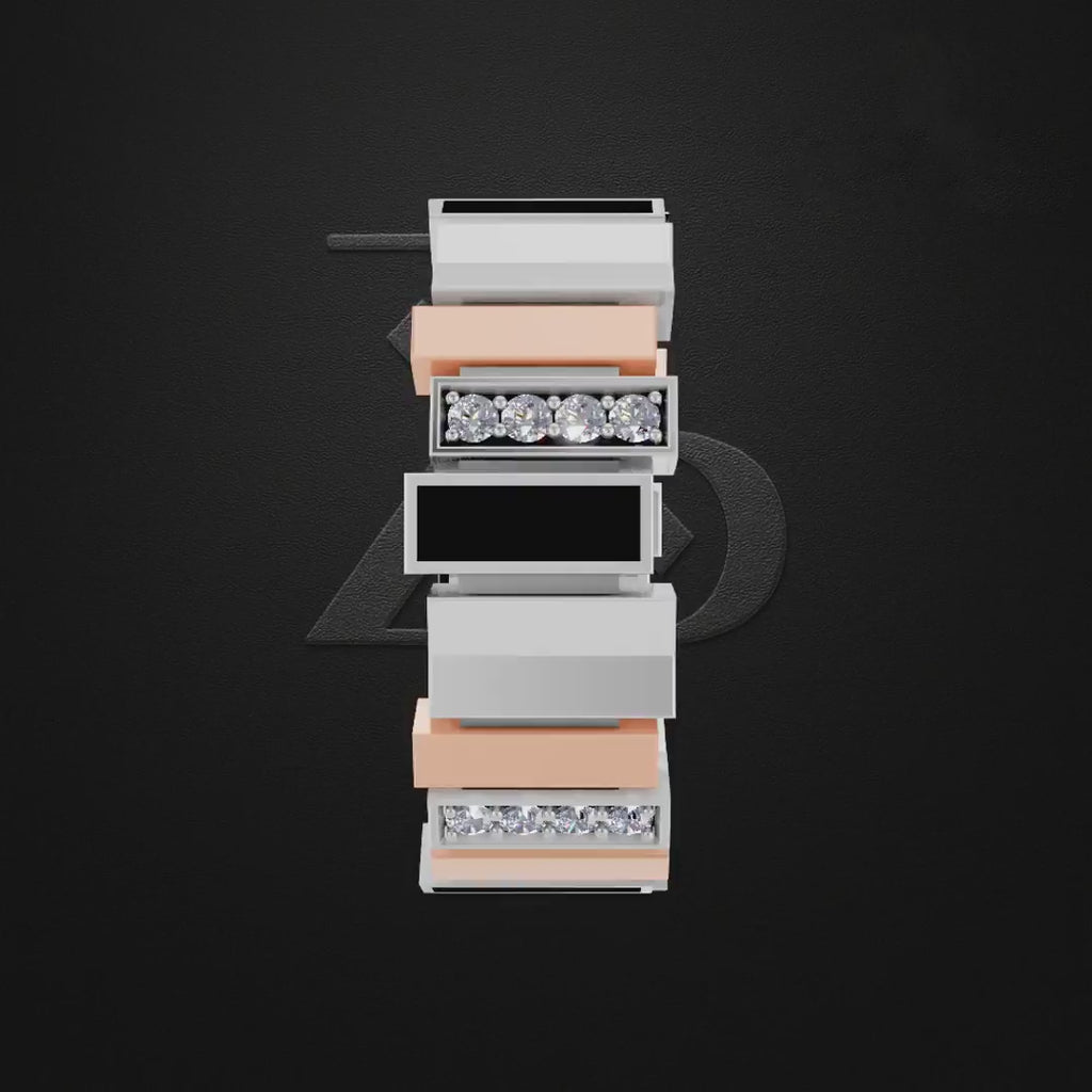 Gold and Platinum Laboratory Grown Diamond Ring for Men