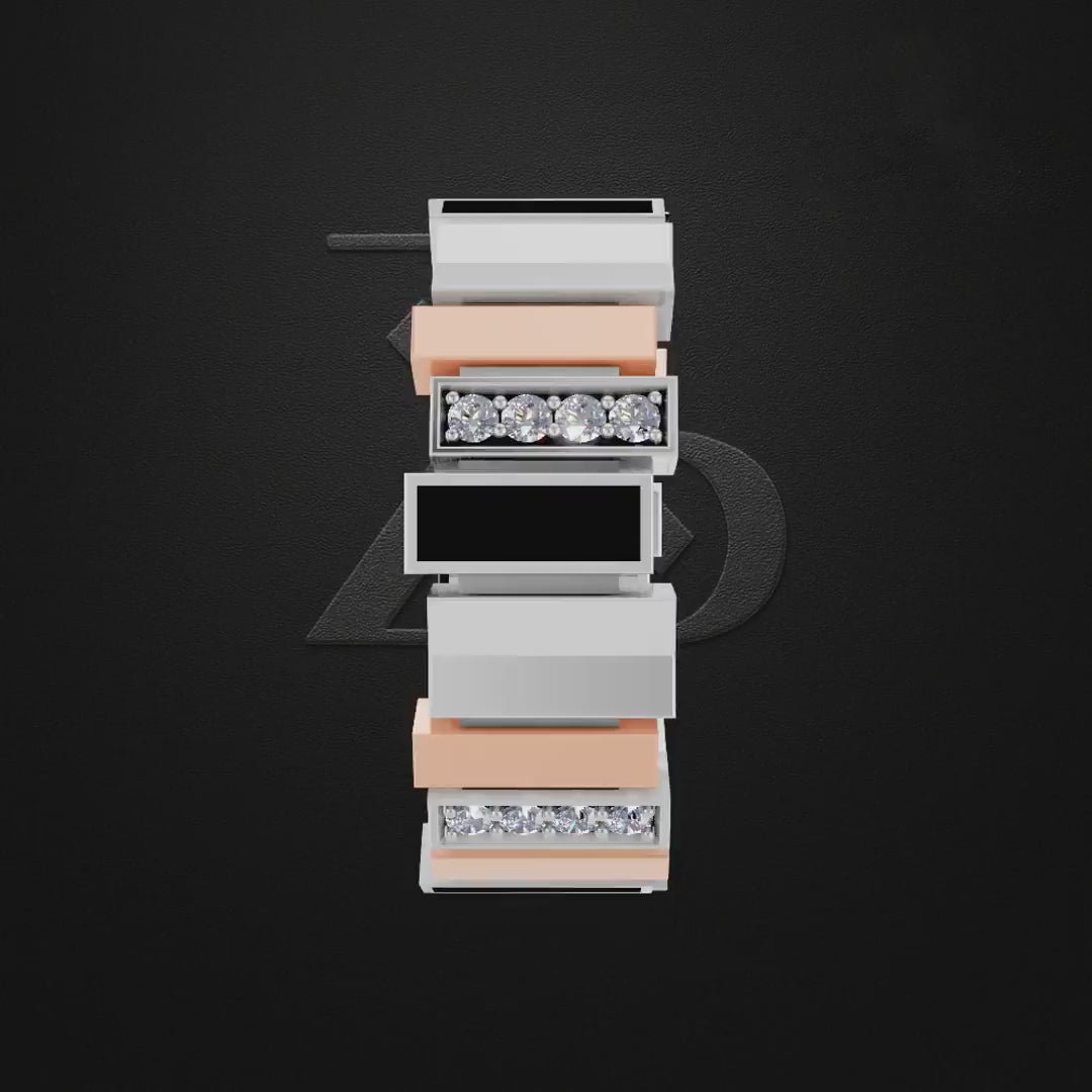 Gold and Platinum Laboratory Grown Diamond Ring for Men