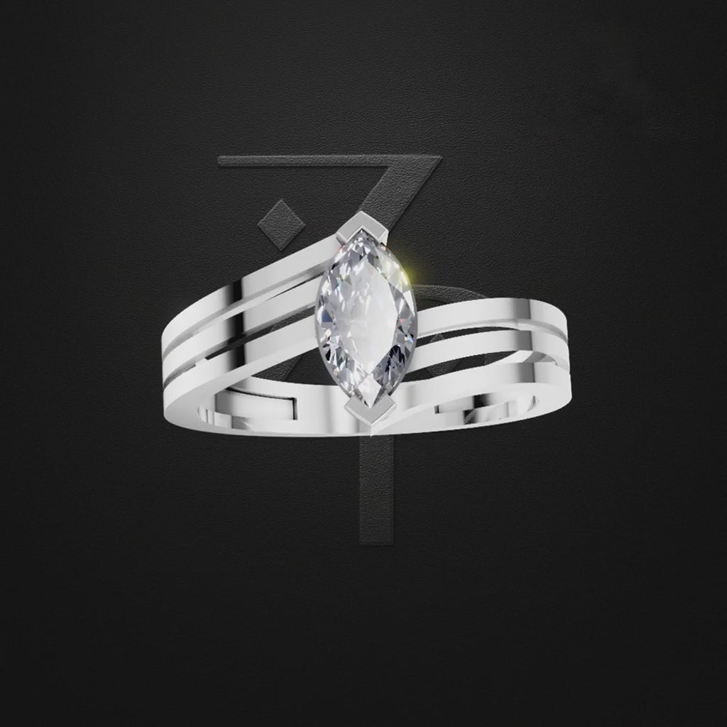 Marquise Cut Laboratory Grown Diamond Engagement Ring