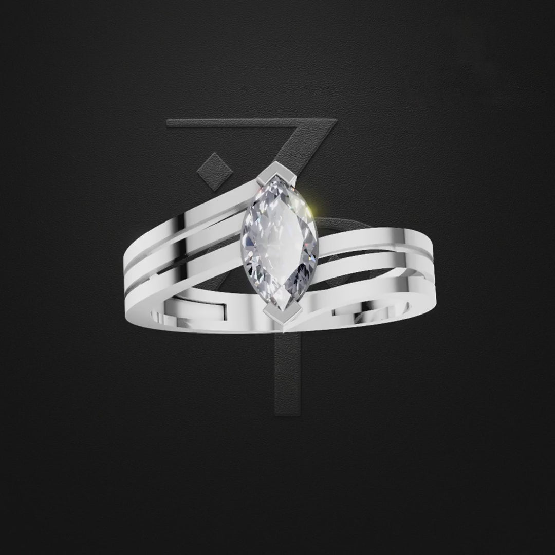 Marquise Cut Laboratory Grown Diamond Engagement Ring