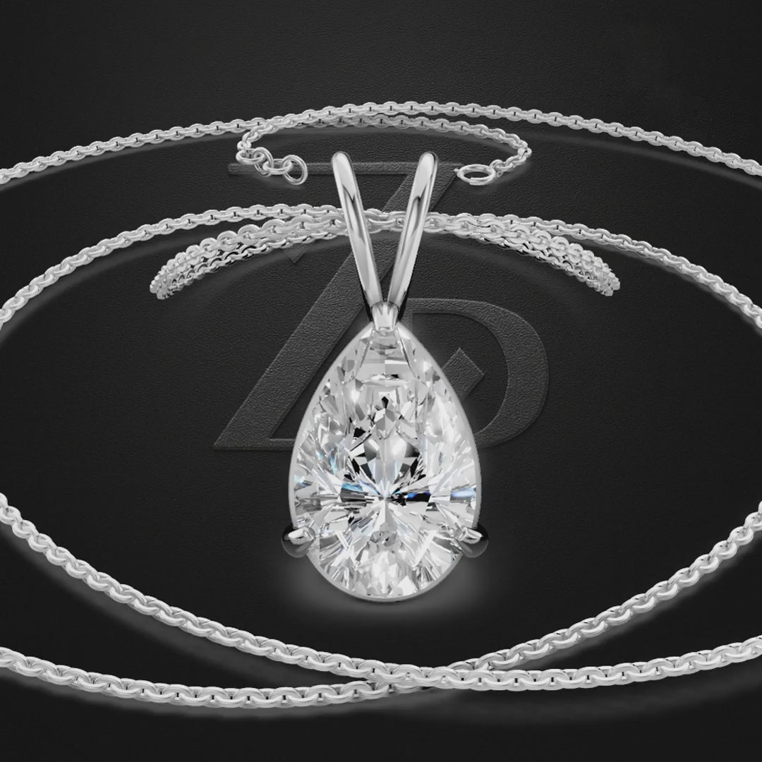 Pear Shape Laboratory Grown Diamond Pendant Necklace