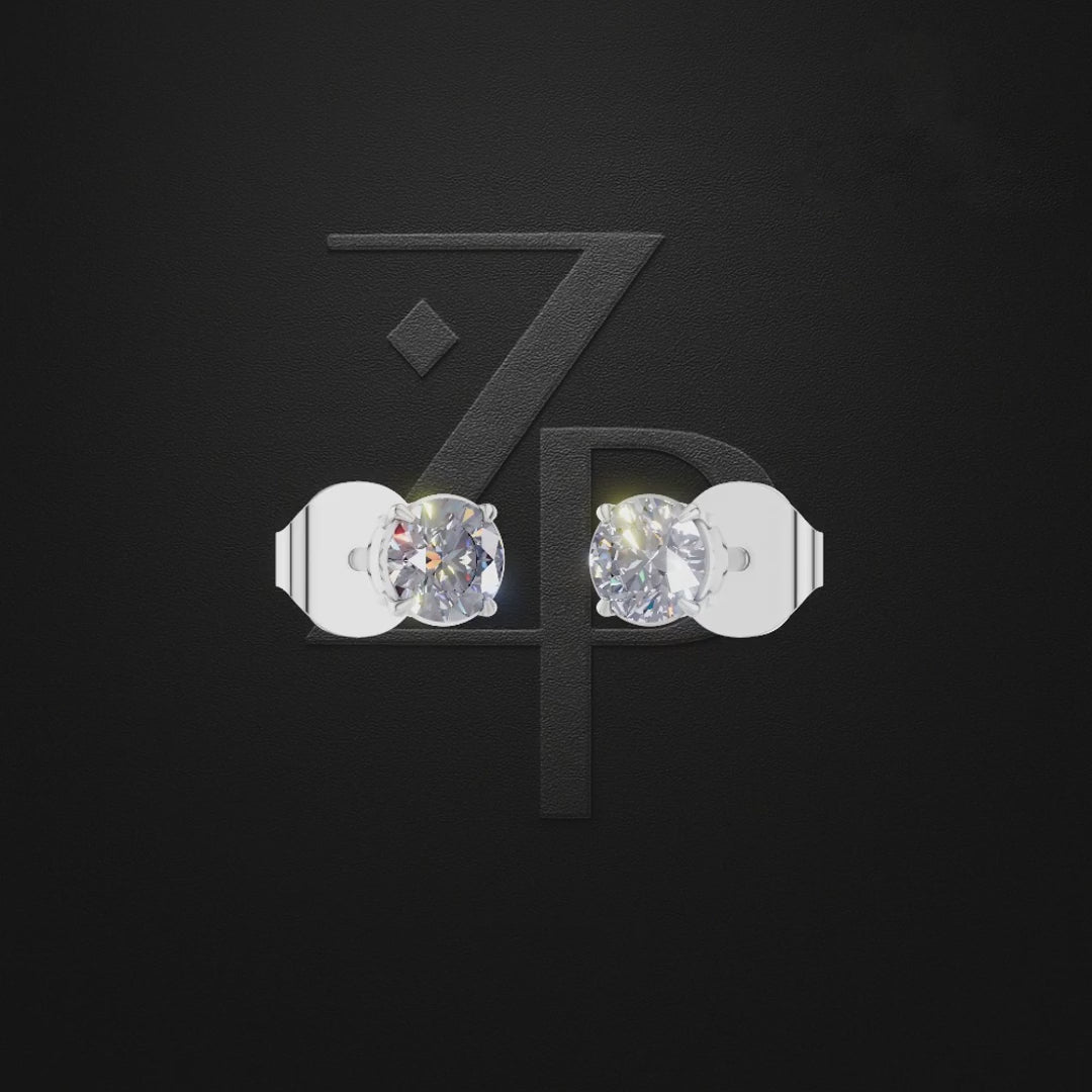 1 Carat Laboratory Grown Diamond Solitaire Earrings