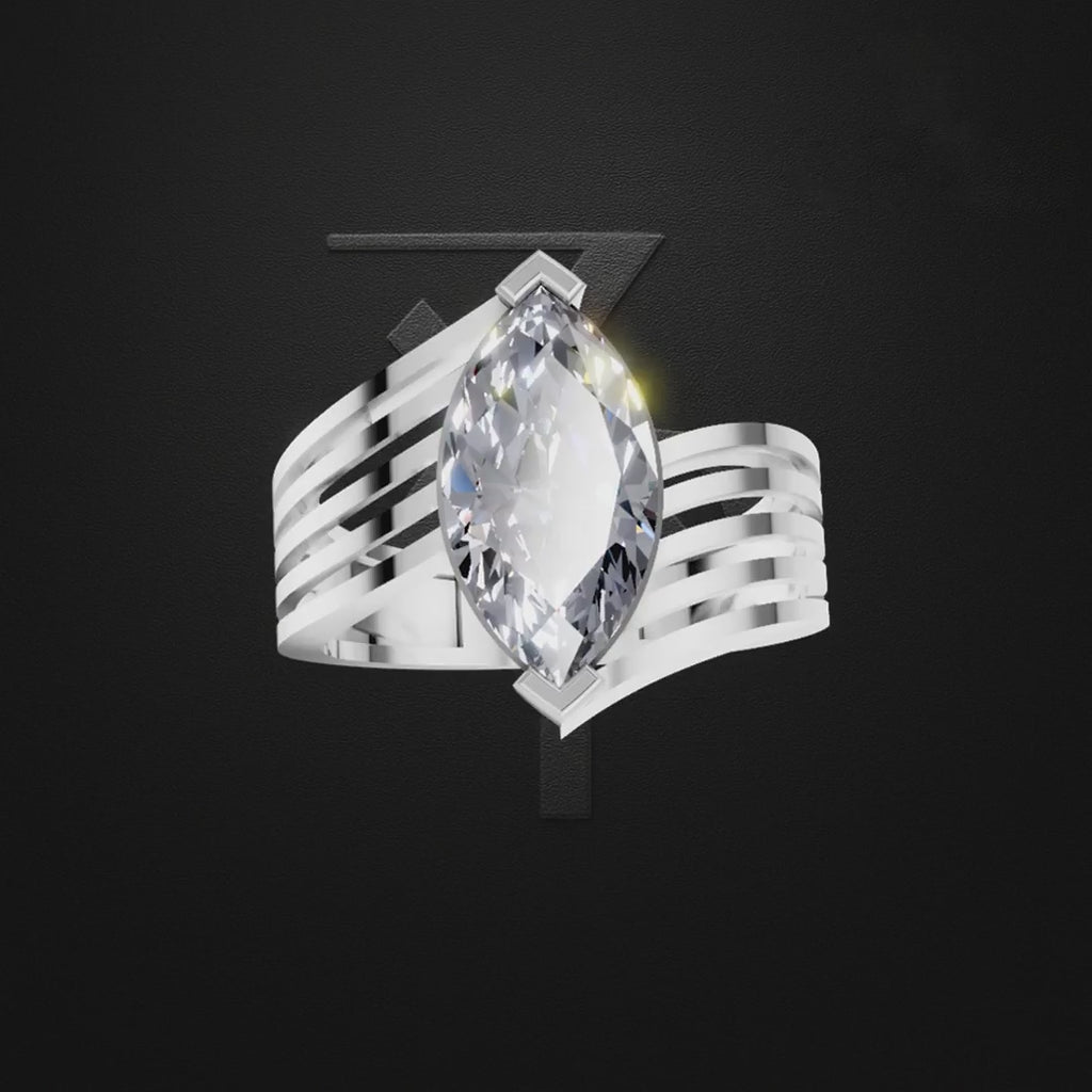 3 Carat Marquise Cut Laboratory Grown Diamond Ring